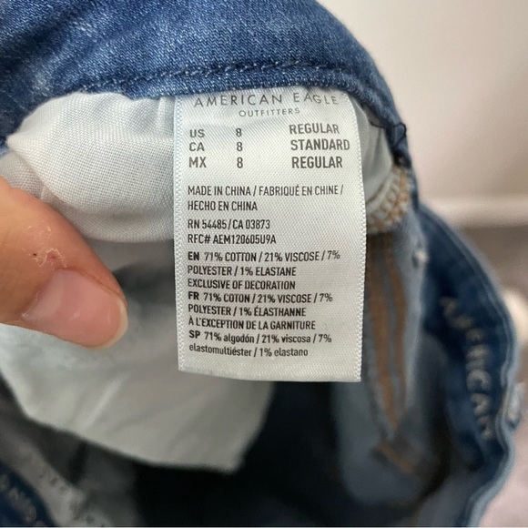 [American Eagle] Women's Curvy High Rise Raw Hem Jegging Denim Jeans - Picture 7 of 10